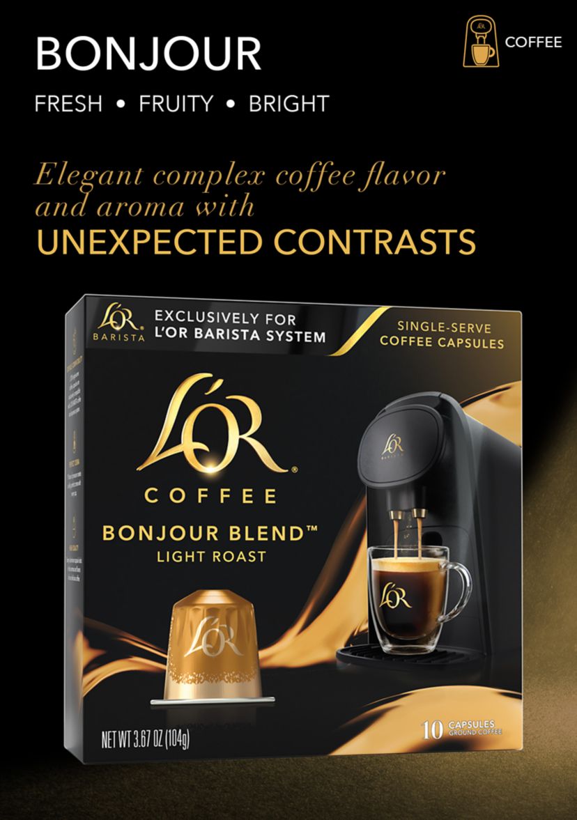 LOR BARISTA System Single Serve Bonjour Blend Light Roast Coffee Capsules