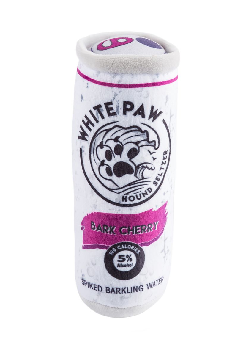 White Paw Bark Cherry Plush Dog Toy
