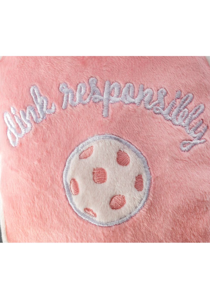 Pink Checker Pickleball Paddle Plush Dog Toy