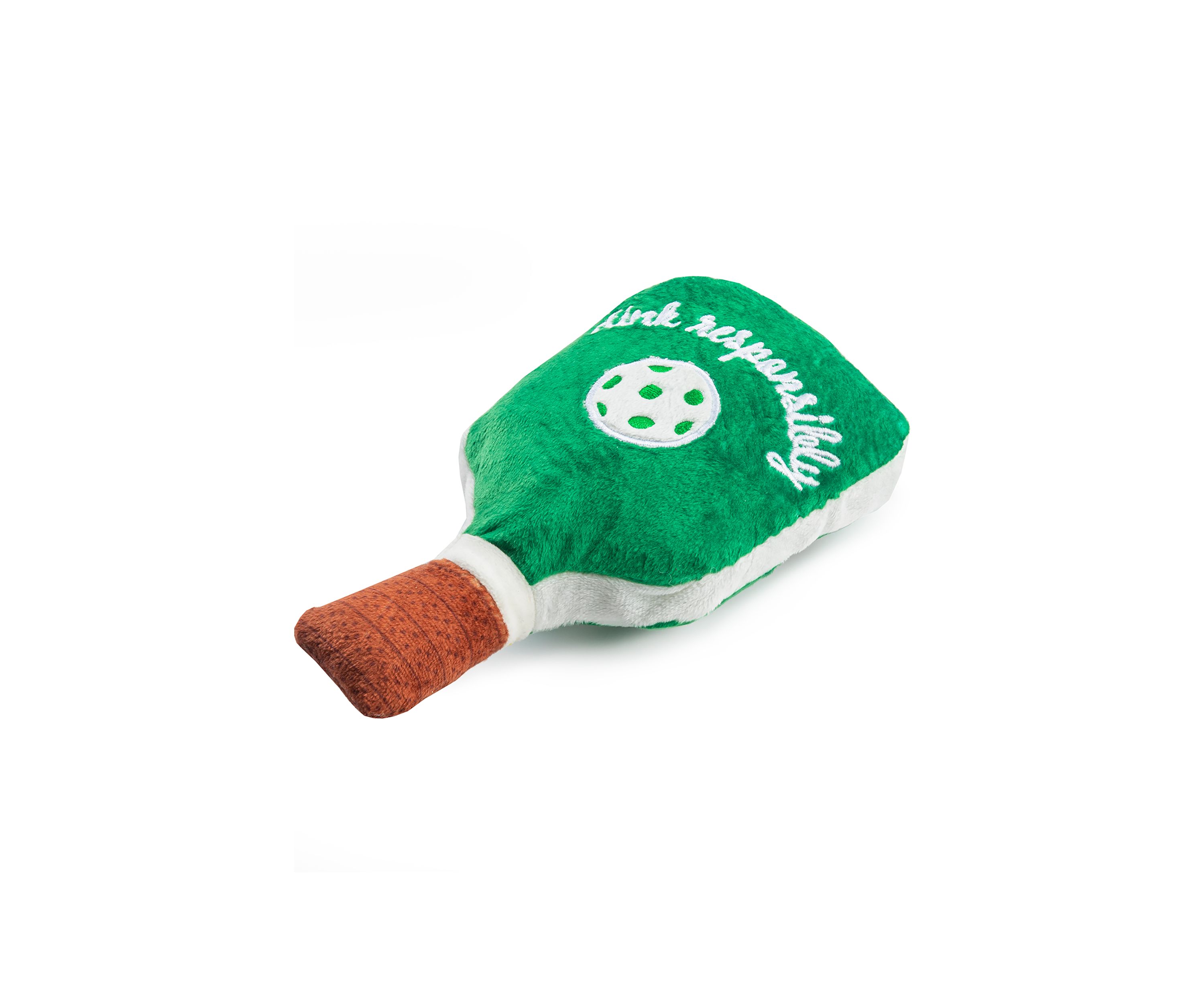 Green Stripe Pickleball Paddle Plush Dog Toy
