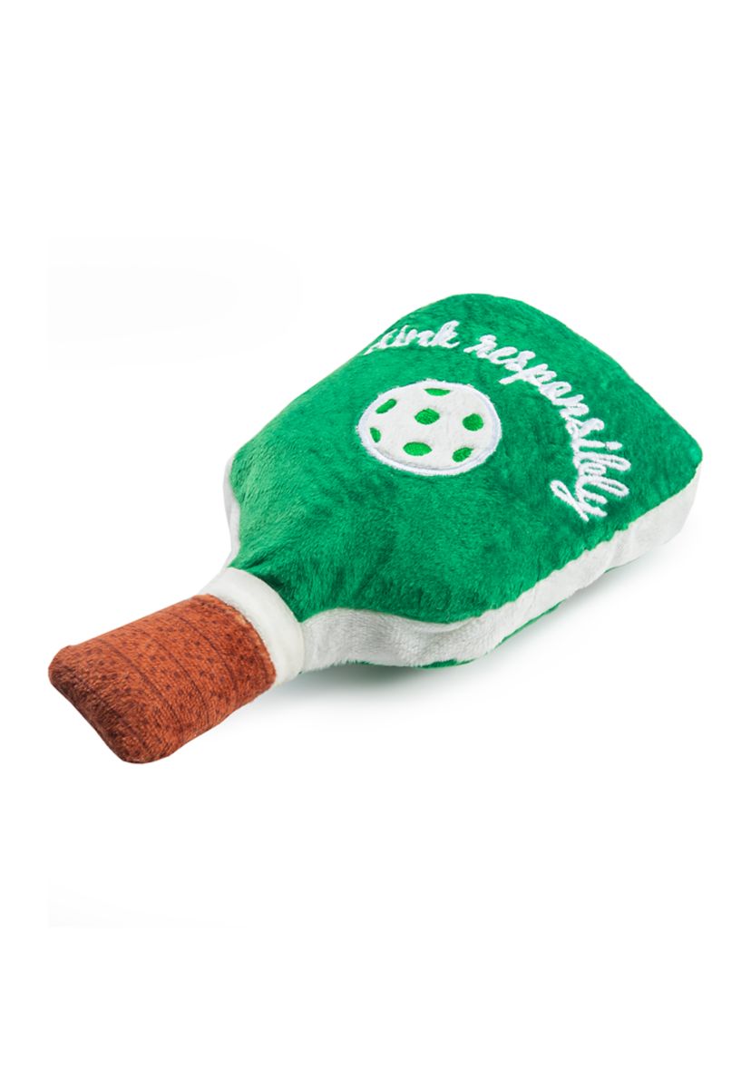 Green Stripe Pickleball Paddle Plush Dog Toy