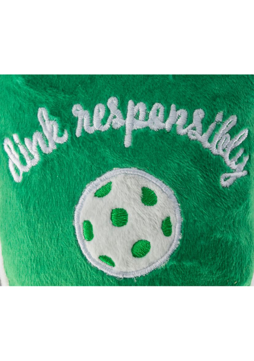 Green Stripe Pickleball Paddle Plush Dog Toy