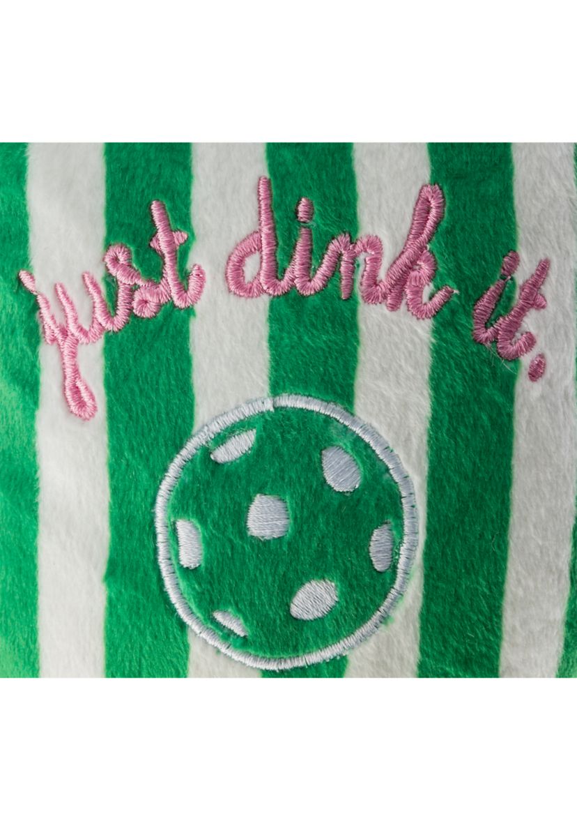 Green Stripe Pickleball Paddle Plush Dog Toy