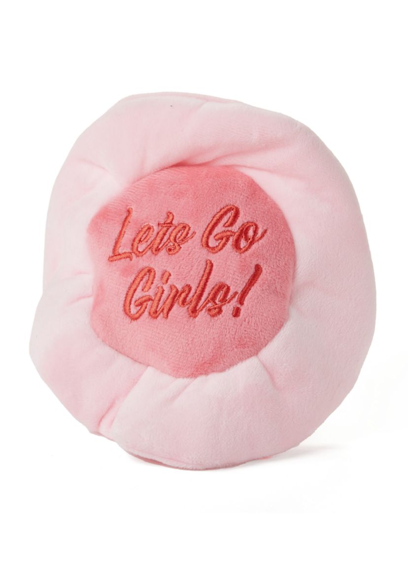   Pink Cowgirl Hat Plush Dog Toy 