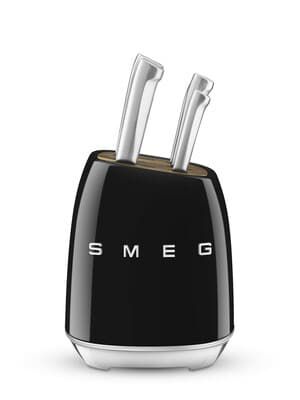 Smeg Knife Block Set, Black, 10 Pieces