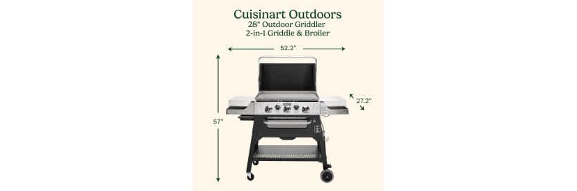 3-Burner Outdoor Griddler - 2-in-1 Griddle & Broiler Combo