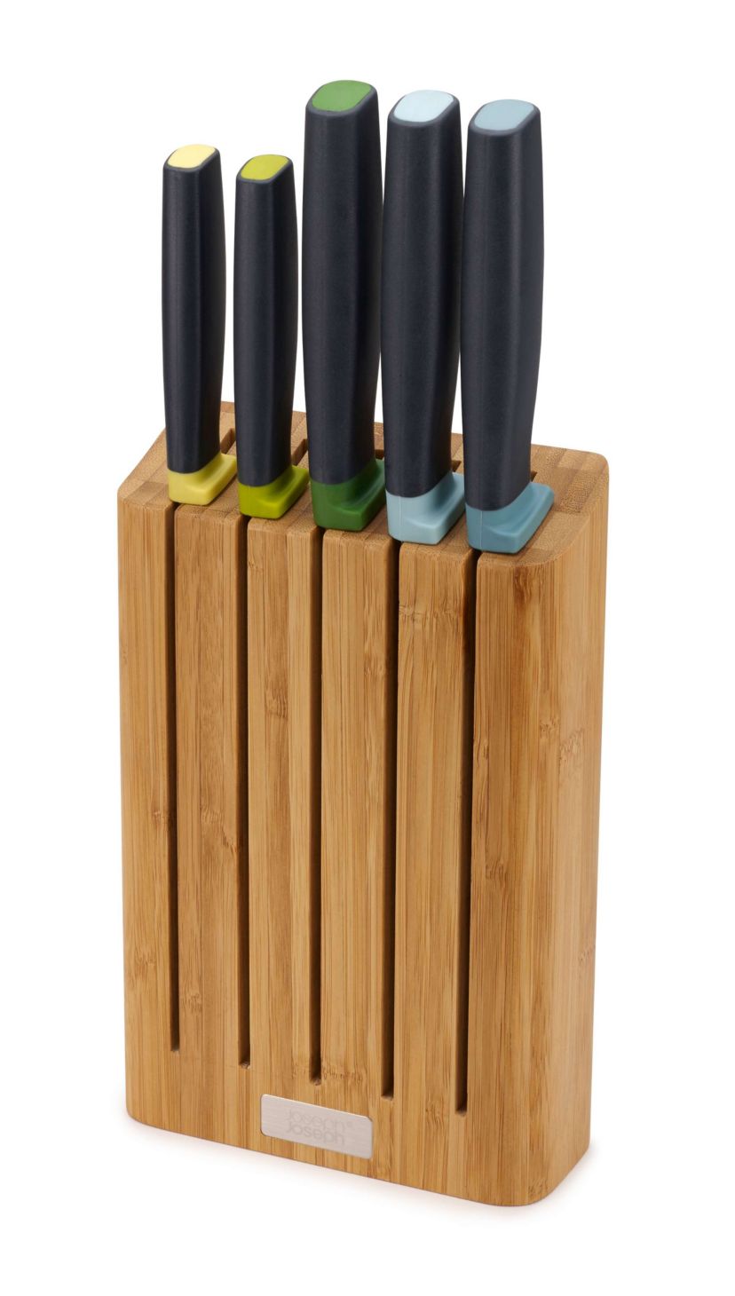 Elevate Knives Bamboo 5-piece knife set with slimline bamboo block