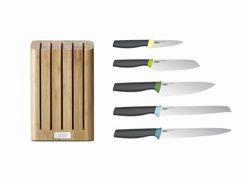 Elevate Knives Bamboo 5-piece knife set with slimline bamboo block