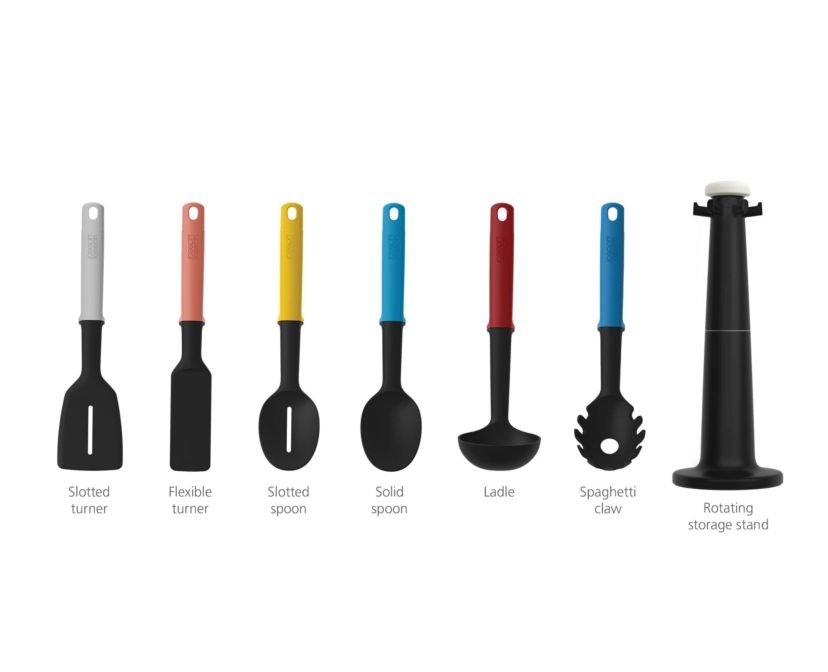 Elevate Carousel 6-piece Utensil Set with Rotating Storage Stand