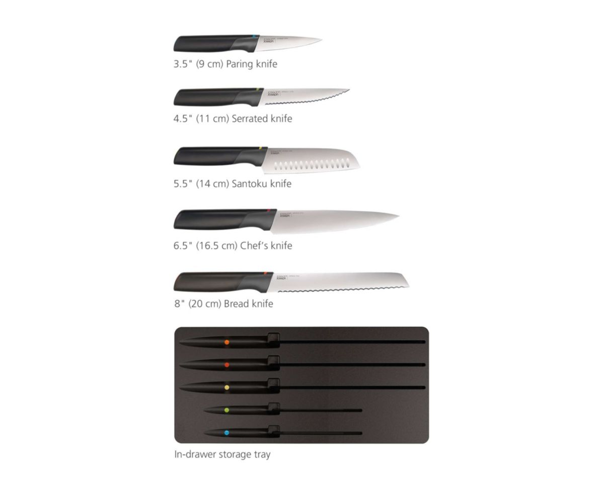 Elevate Knives Store 5-piece Knife Set with In-drawer Storage Tray