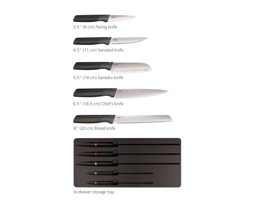 Elevate Knives Store 5-piece Knife Set with In-drawer Storage Tray