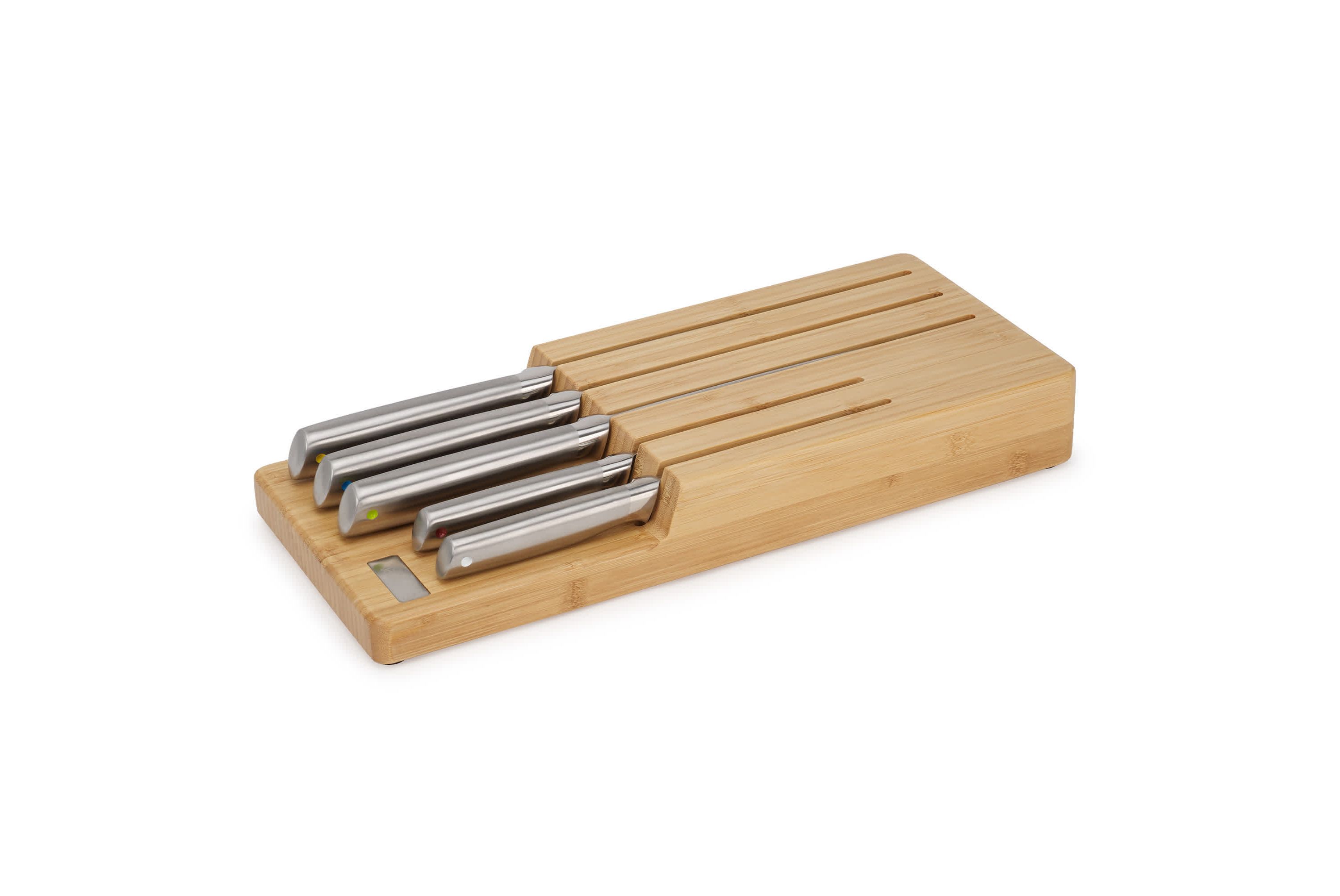 Elevate Steel Knives Bamboo Store 5-piece Knife Set with In-drawer Bamboo Storage Tray