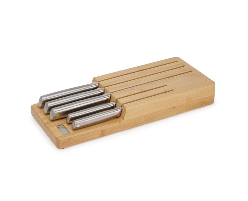 Elevate Steel Knives Bamboo Store 5-piece Knife Set with In-drawer Bamboo Storage Tray