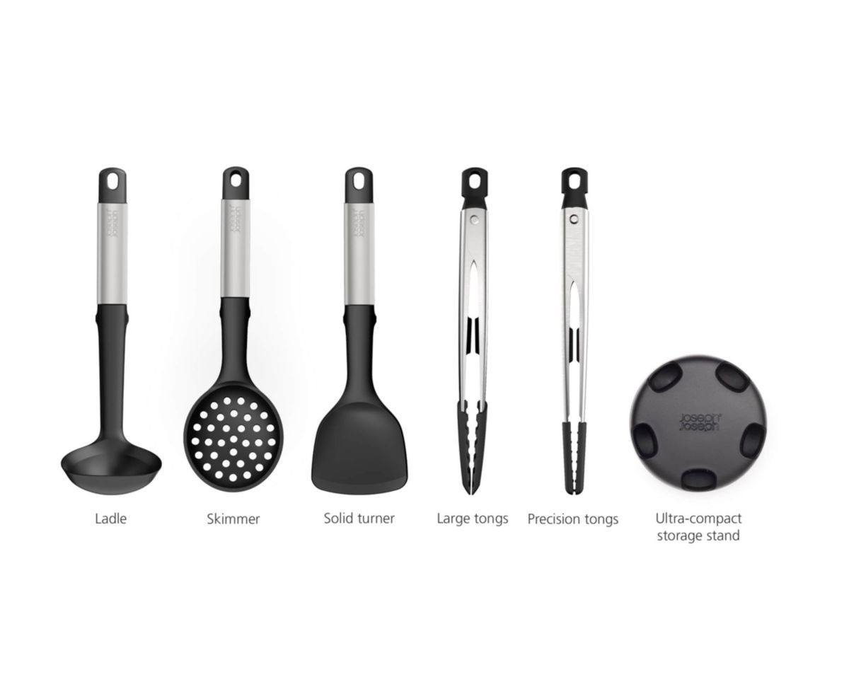 Elevate Fusion 5-piece Silicone Utensil Set with Storage Stand