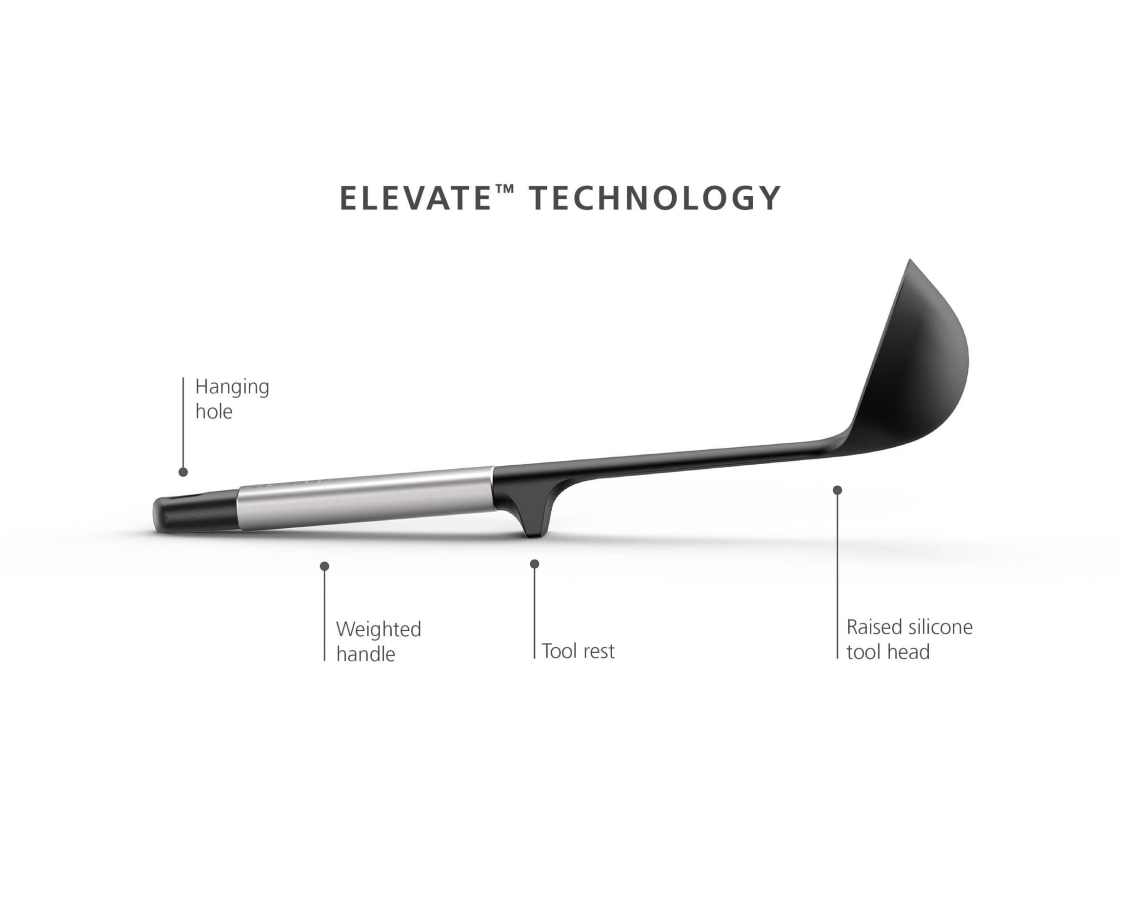 Elevate Fusion 5-piece Silicone Utensil Set with Storage Stand