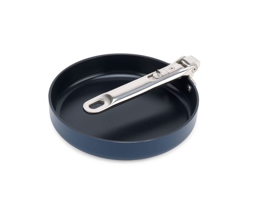 Space Saving 5.4 qt Ceramic Non-Stick saucepan with folding  handle and lid