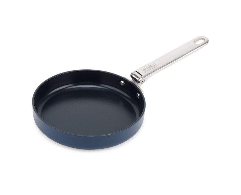 Space Saving 5.4 qt Ceramic Non-Stick saucepan with folding  handle and lid