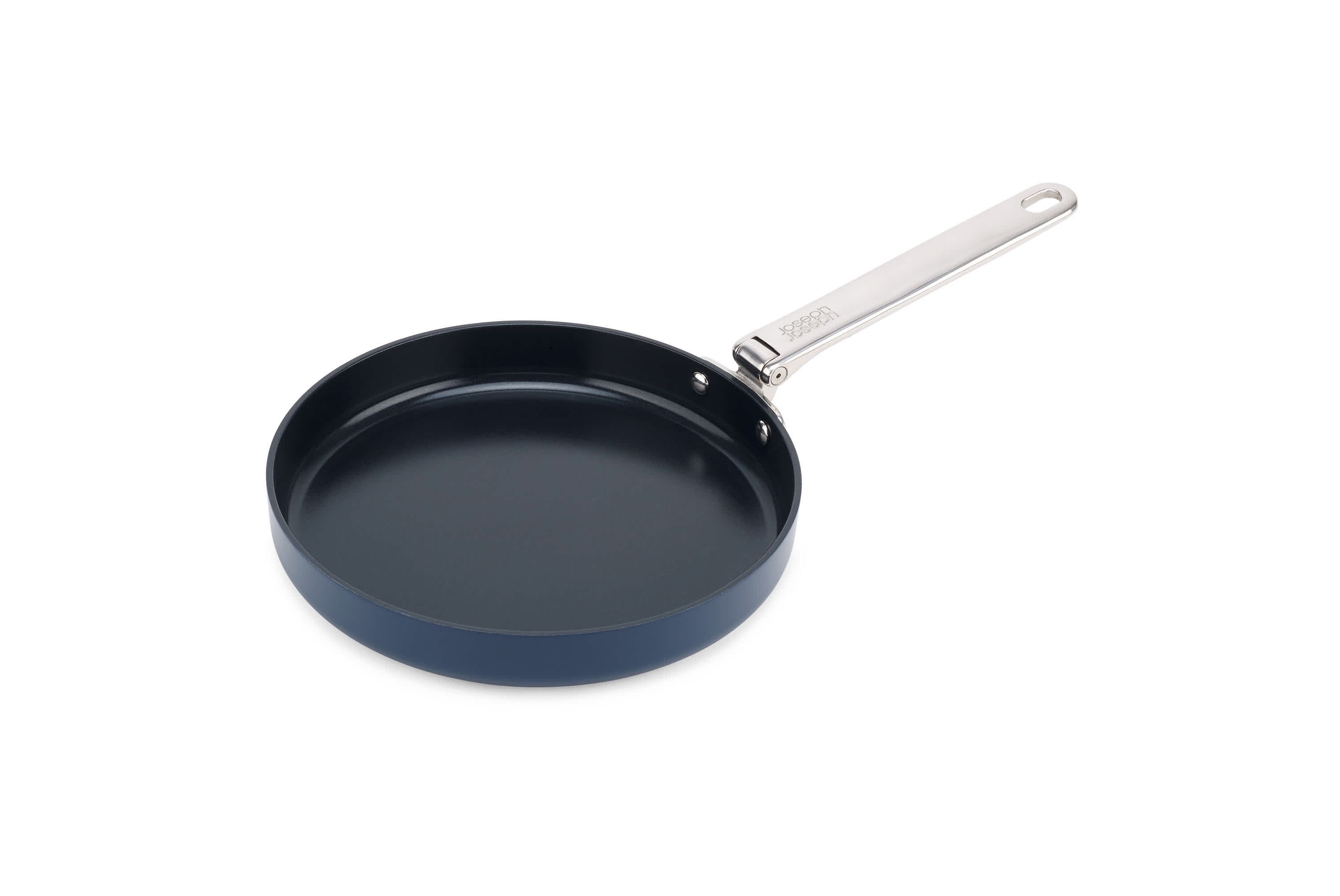 Space Saving 9.5" Ceramic Non-Stick frying pan with folding  handle