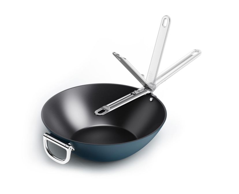 Space 12.5" Ceramic Non-Stick wok with folding handle
