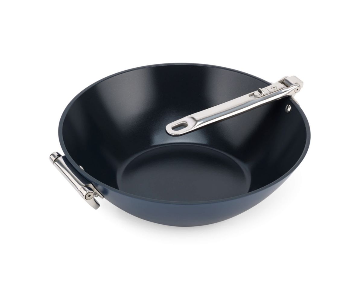 Space 12.5" Ceramic Non-Stick wok with folding handle