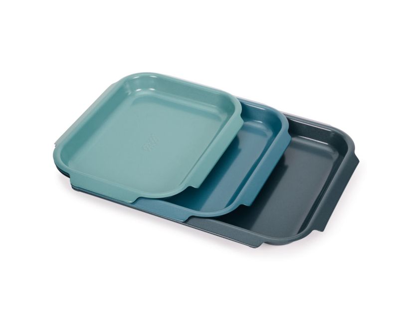 Nest Bake 3-Piece Non-stick Cookie Sheet Set with Easy Pull Handles