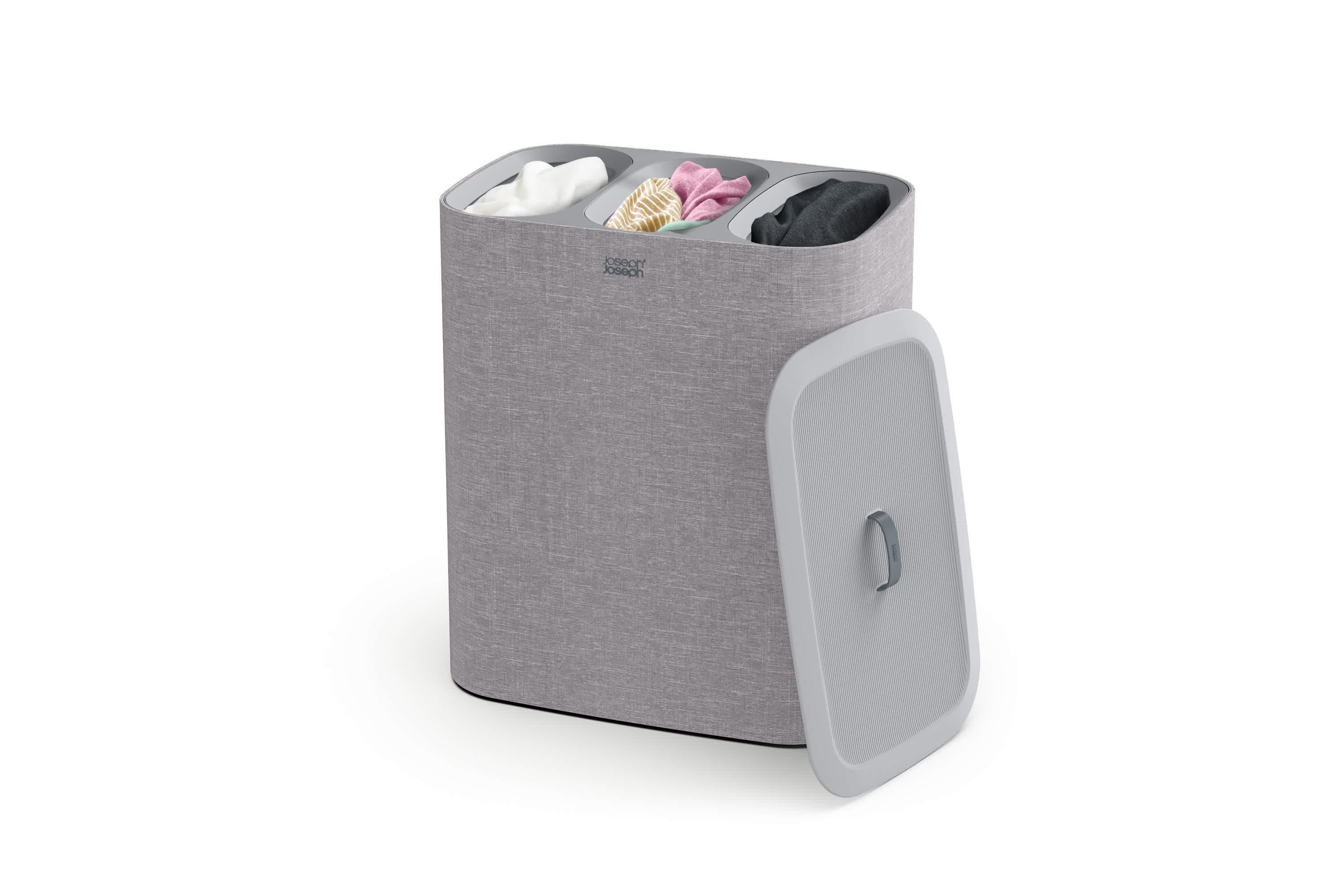 Tota Trio 90-litre Easy-empty Laundry Separation Basket (Black)