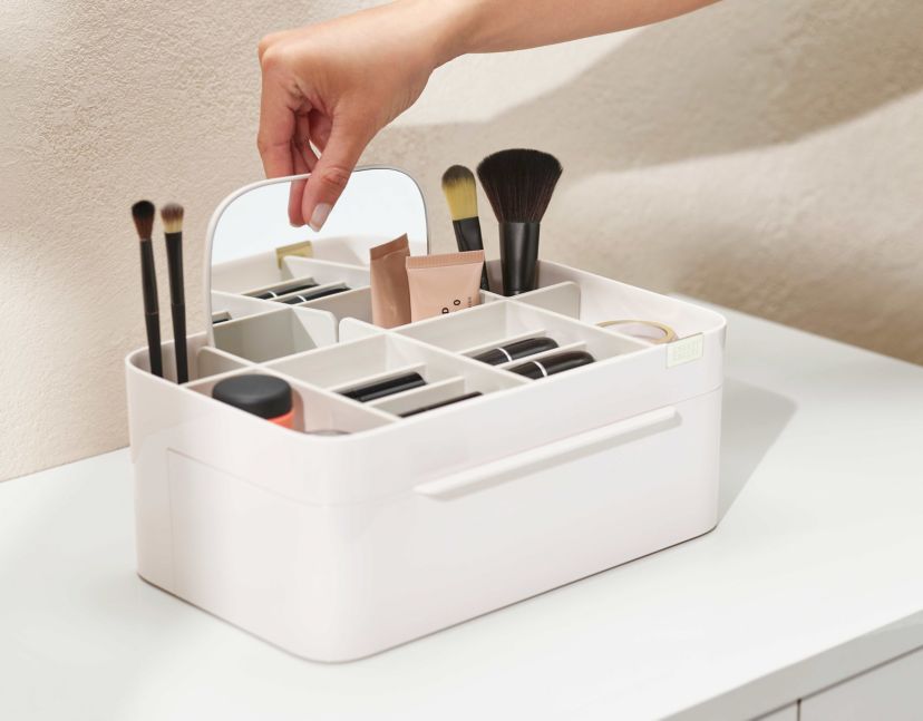 Viva Large Cosmetic organizer with Removable Mirror - Shell