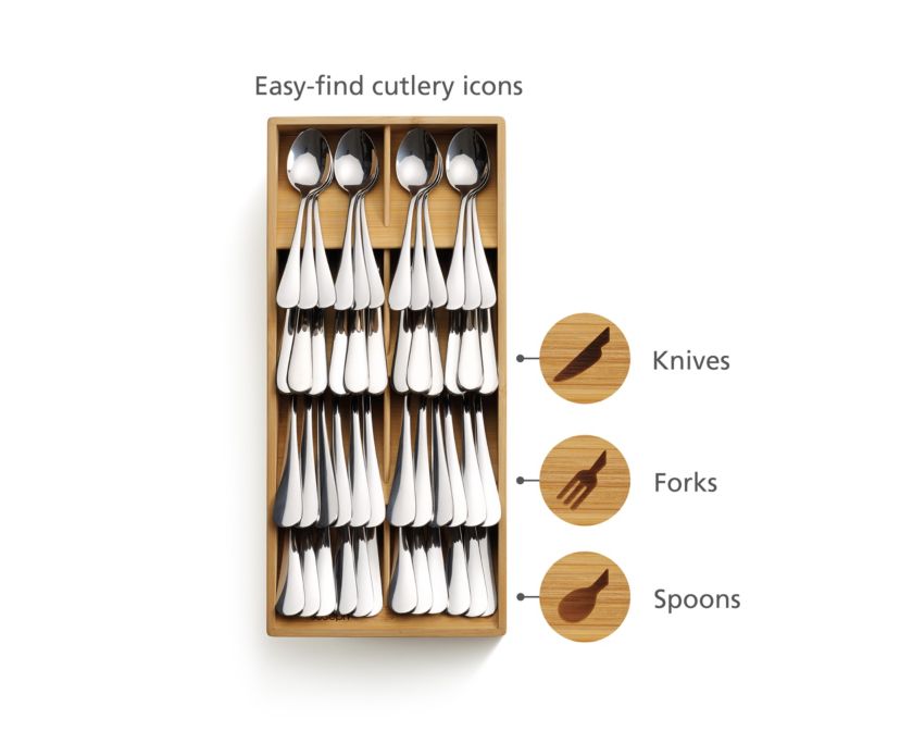 DrawerStore Bamboo Large Compact Cutlery Organizer