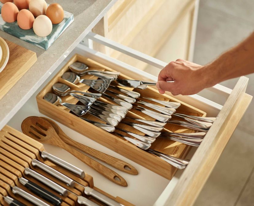 DrawerStore Bamboo Large Compact Cutlery Organizer
