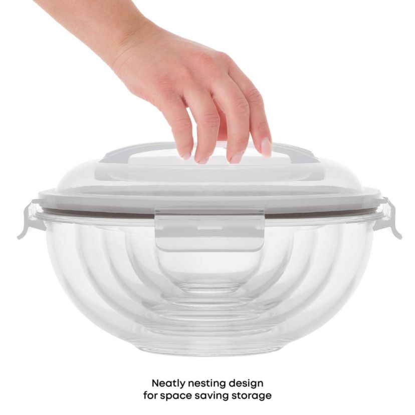 Glass Mixing Bowls With Lids (Set of 5)