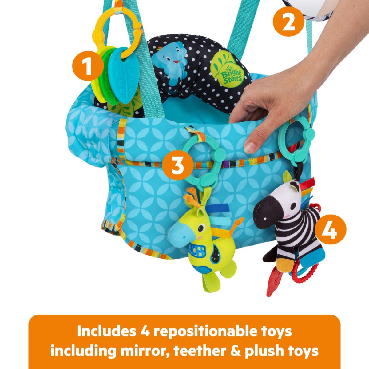 Bounce n Spring Deluxe Door Jumper with Take-Along Toys