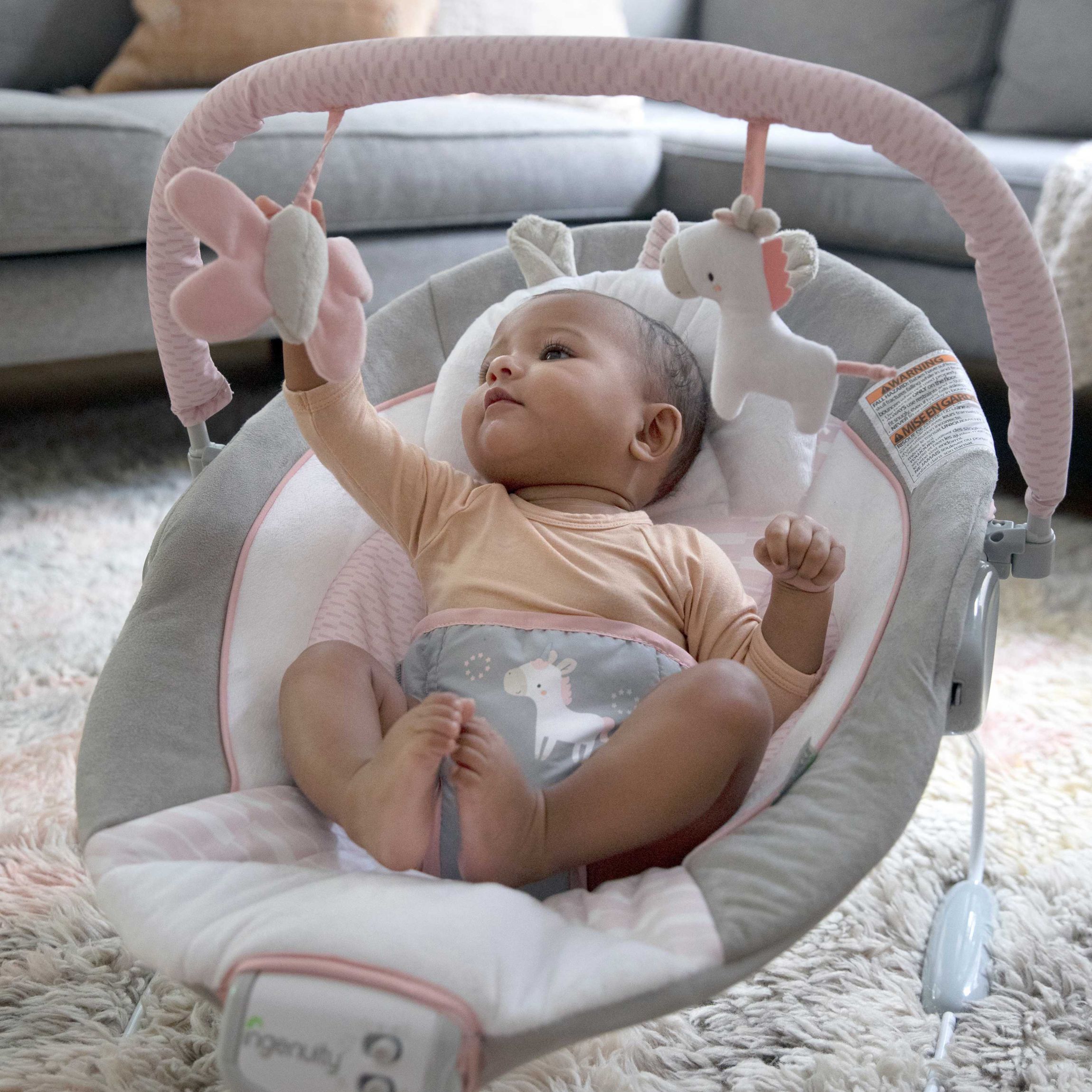 Soothing Baby Bouncer with Vibrating Infant Seat, Flora the Unicorn