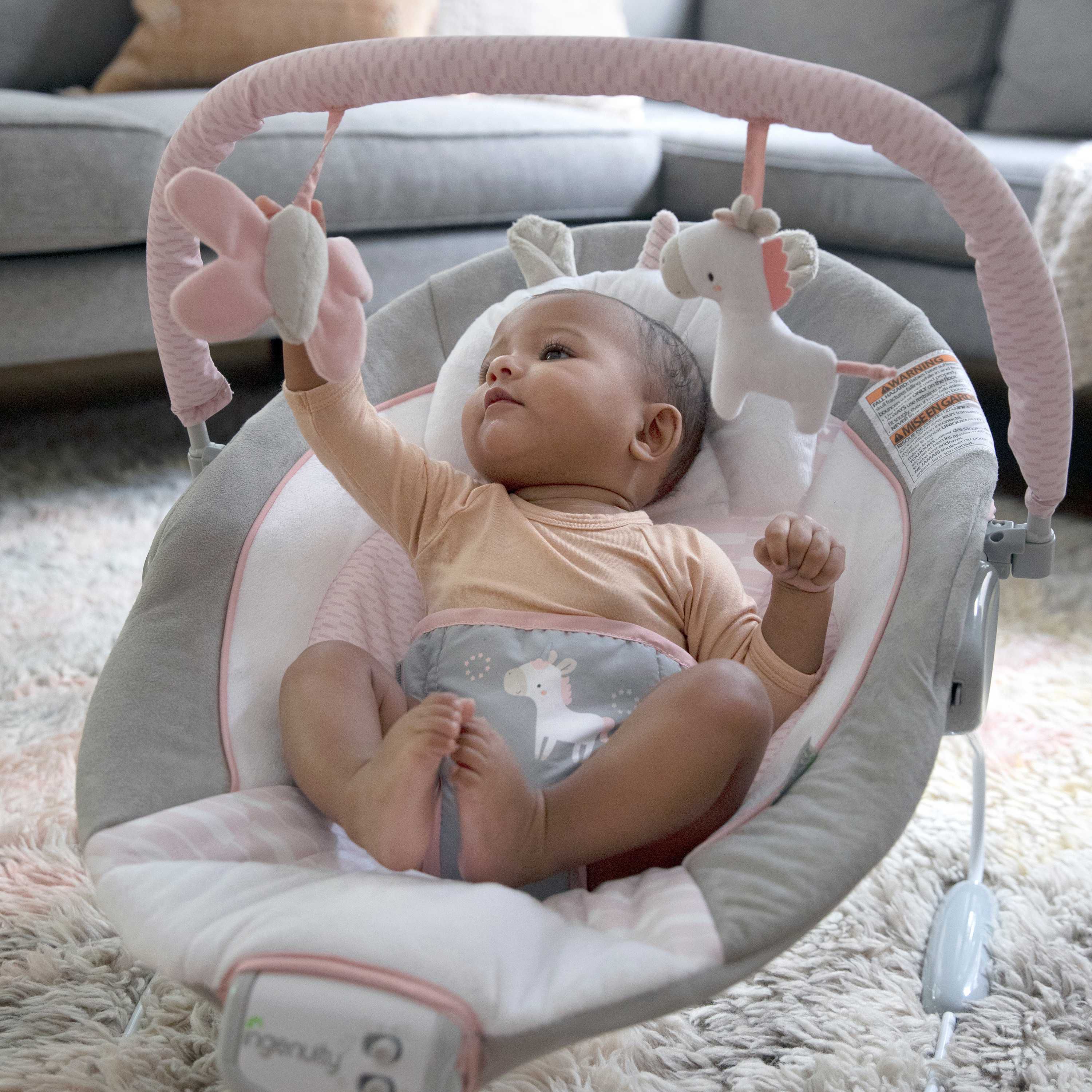 Soothing Baby Bouncer with Vibrating Infant Seat, Flora the Unicorn