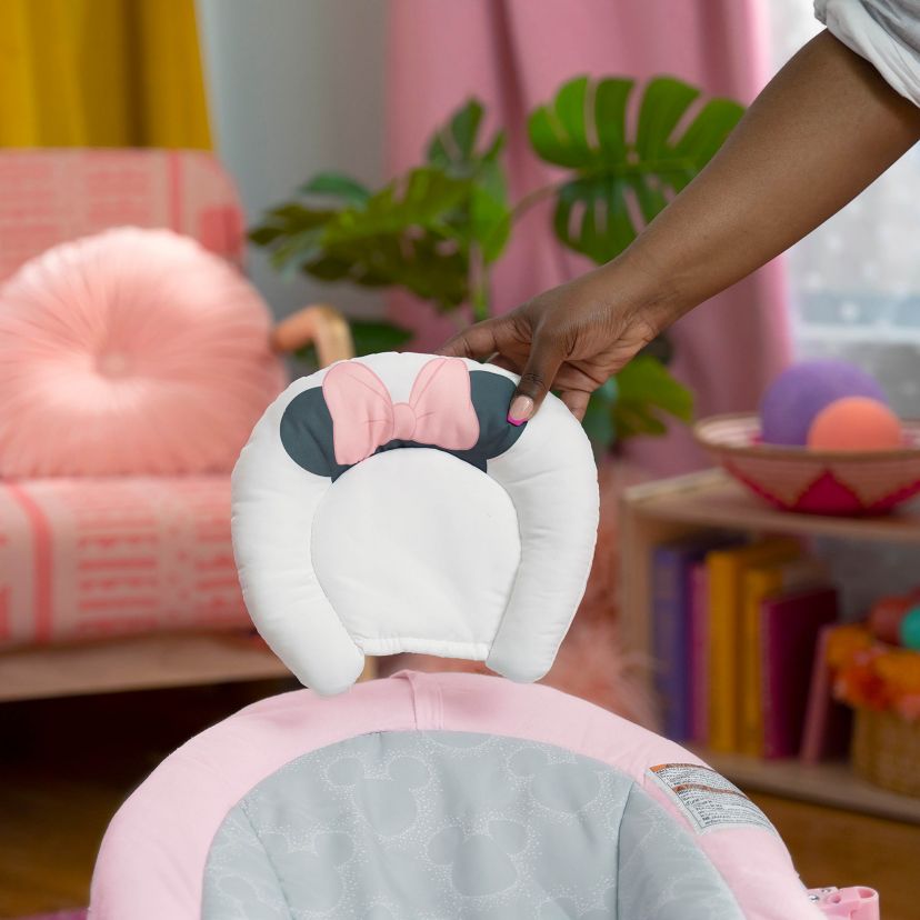 Disney Baby Minnie Mouse Rosy Skies Pink Baby Bouncer Infant Seat