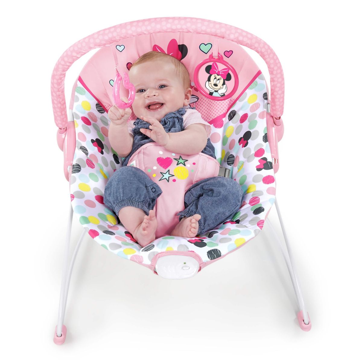 Disney Baby Minnie Mouse Vibrating Baby Bouncer, Spotty Dotty