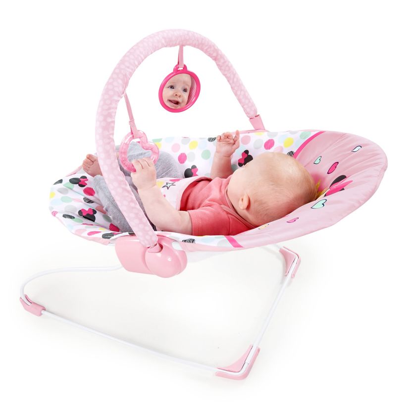 Disney Baby Minnie Mouse Vibrating Baby Bouncer, Spotty Dotty