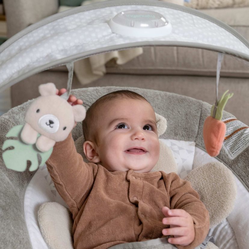 InLighten Baby Bouncer Seat with Light Up Toy Bar, Nate