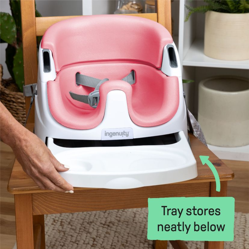 Baby Base 2-in-1 Booster Feeding and Floor Seat, Peony