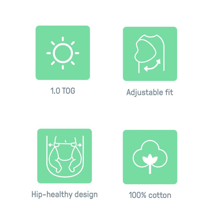 SwaddleMe by Ingenuity Monogram Collection Baby Swaddle, 100% Cotton, 0-3 Months, 1.0 TOG, 3-Pack - Born Free
