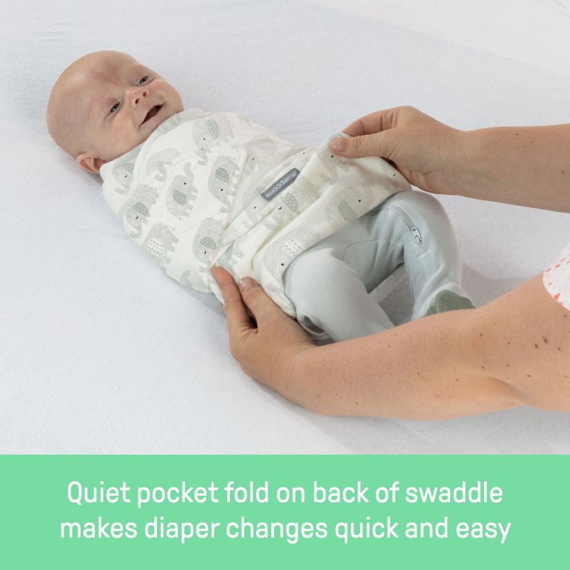 SwaddleMe by Ingenuity Monogram Collection Baby Swaddle, 100% Cotton, 0-3 Months, 1.0 TOG, 3-Pack - Born Free
