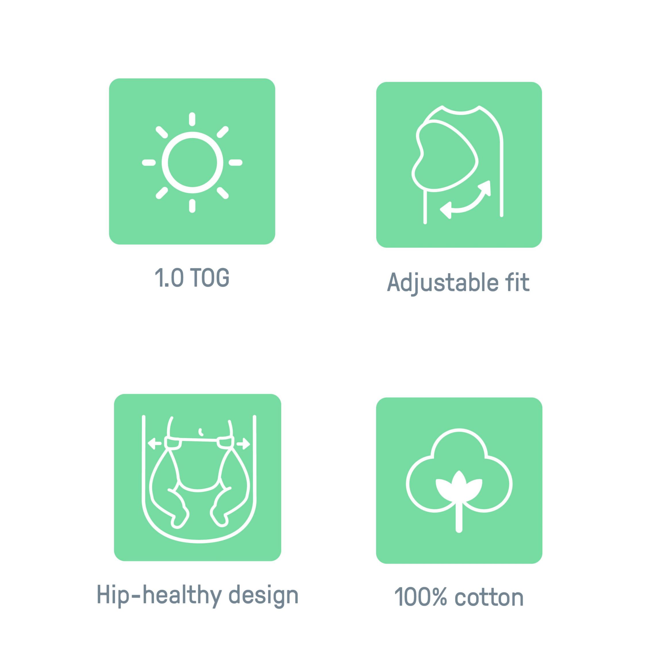 SwaddleMe by Ingenuity Monogram Collection Baby Swaddle, 100% Cotton, 0-3 Months, 1.0 TOG, 3-Pack - Rainbow