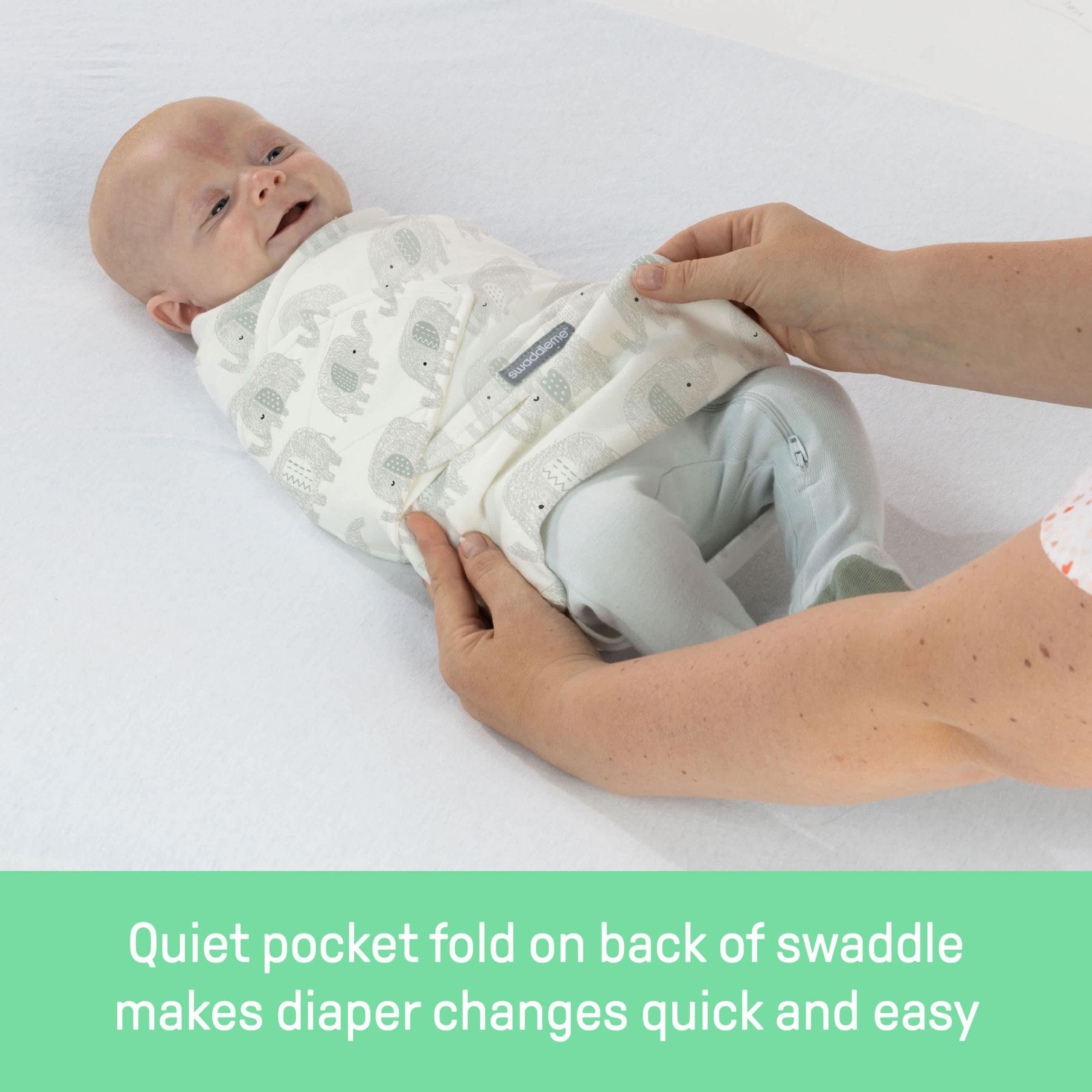 SwaddleMe by Ingenuity Monogram Collection Baby Swaddle, 100% Cotton, 0-3 Months, 1.0 TOG, 3-Pack - Rainbow
