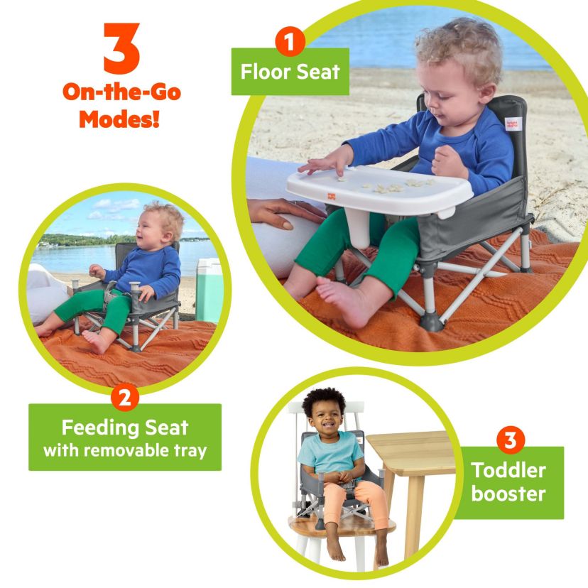 Pop N Sit Portable Booster, Grey
