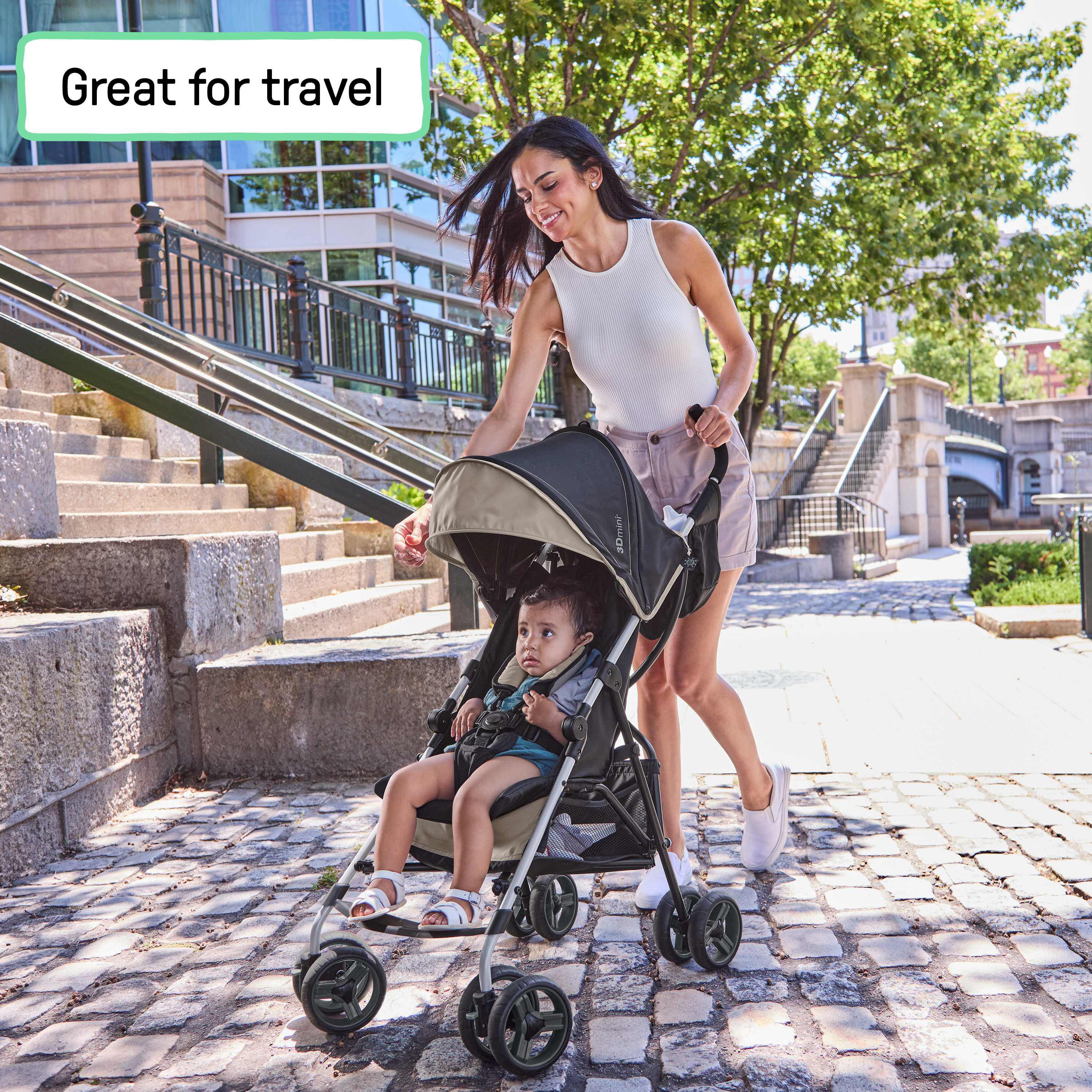3D Mini Convenience Stroller, Cashew