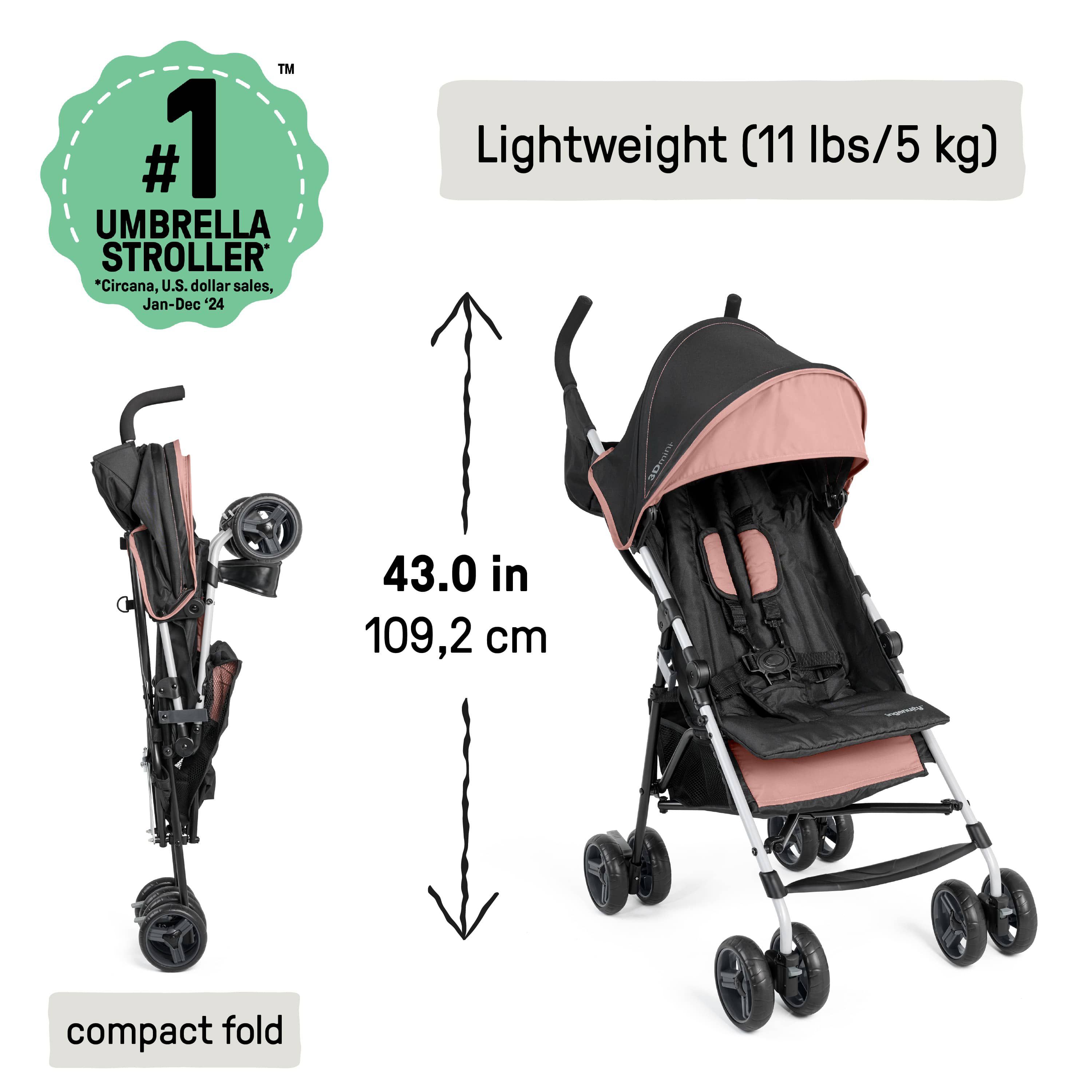 3D Mini Convenience Stroller, Dusty Rose
