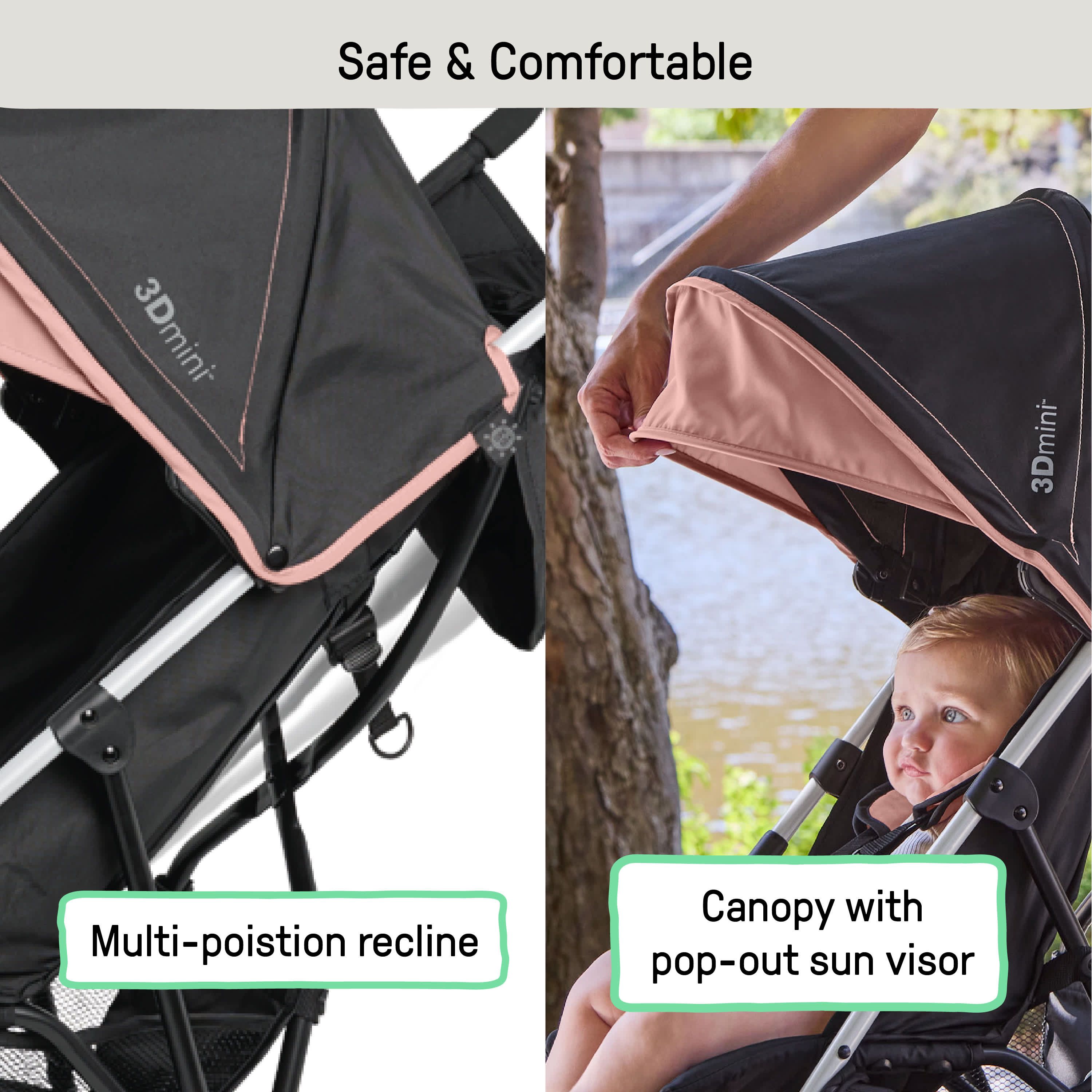 3D Mini Convenience Stroller, Dusty Rose