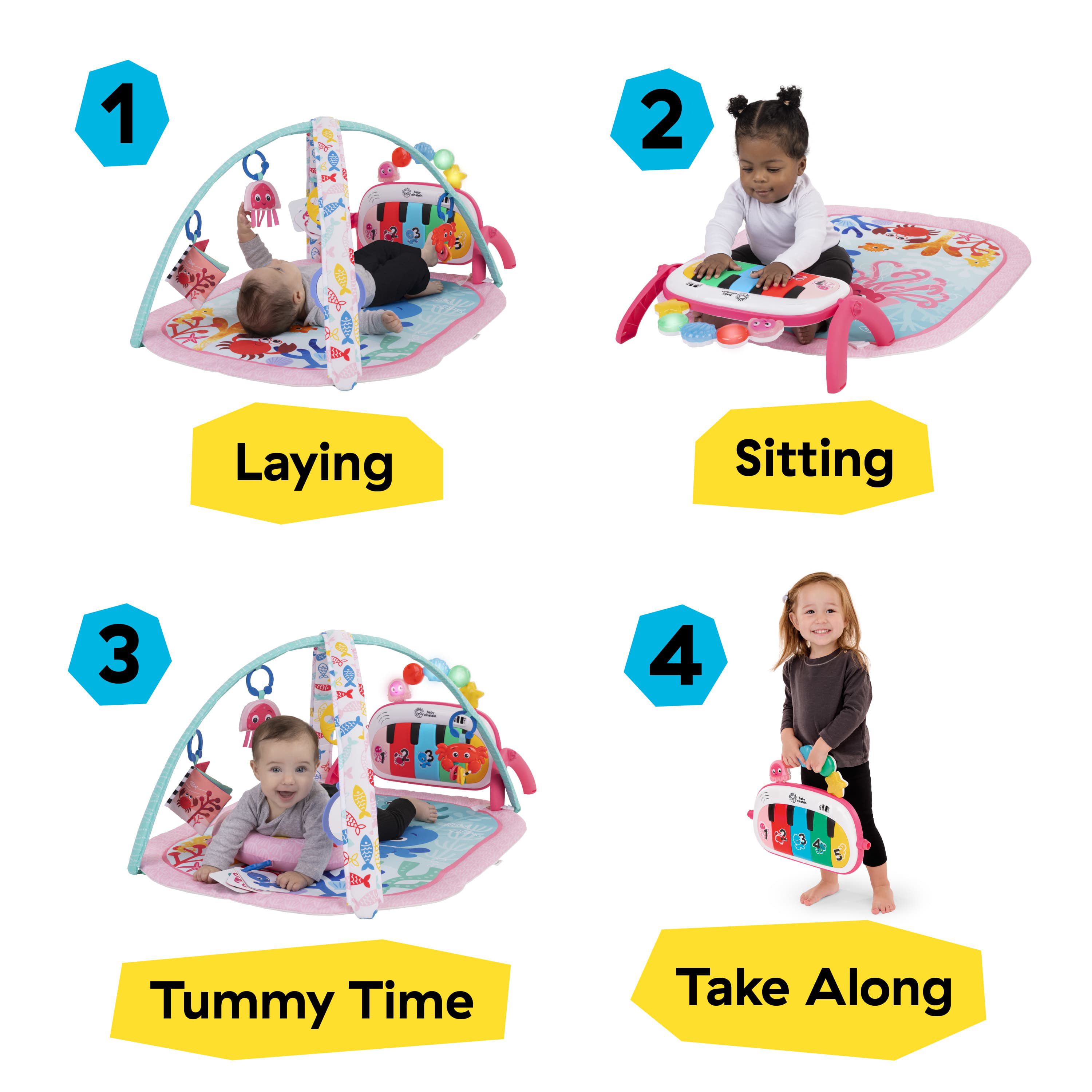 Ocean Explorers 4-in-1 Kickin’ Tunes Jellyfish Jamboree Music & Language Discovery Gym, Pink