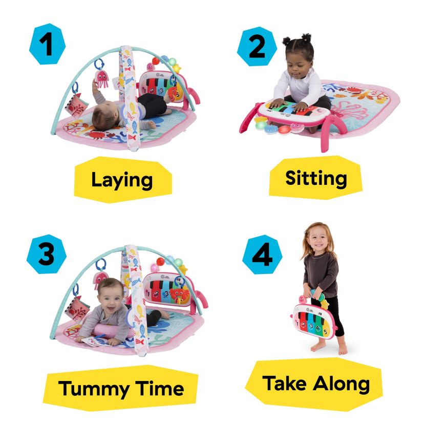 Ocean Explorers 4-in-1 Kickin’ Tunes Jellyfish Jamboree Music & Language Discovery Gym, Pink
