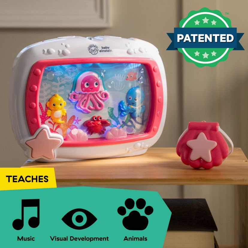 Sea Dreams Soother Musical Crib Toy and Sound Machine, Pink
