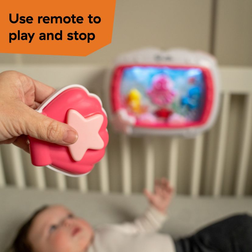 Sea Dreams Soother Musical Crib Toy and Sound Machine, Pink
